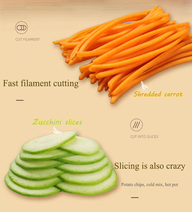 Multifunctional Drum Vegetable Slicer Spiralizer Cutter Rotary Vegetable Chopper Grater Grinder Salad Maker Kitchen Tool Large Capacity Hand-cranked Shredder Slicer - The Online Oasis