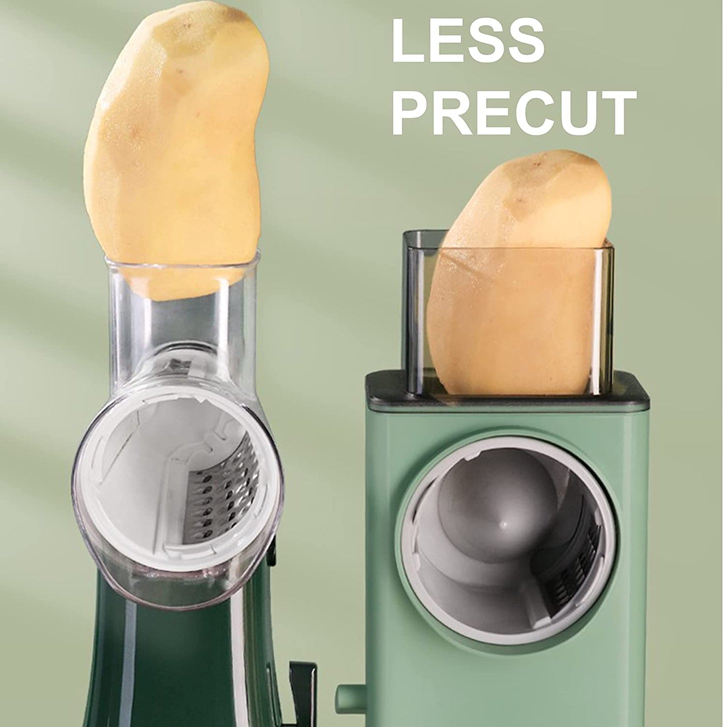 Multifunctional Drum Vegetable Slicer Spiralizer Cutter Rotary Vegetable Chopper Grater Grinder Salad Maker Kitchen Tool Large Capacity Hand-cranked Shredder Slicer - The Online Oasis