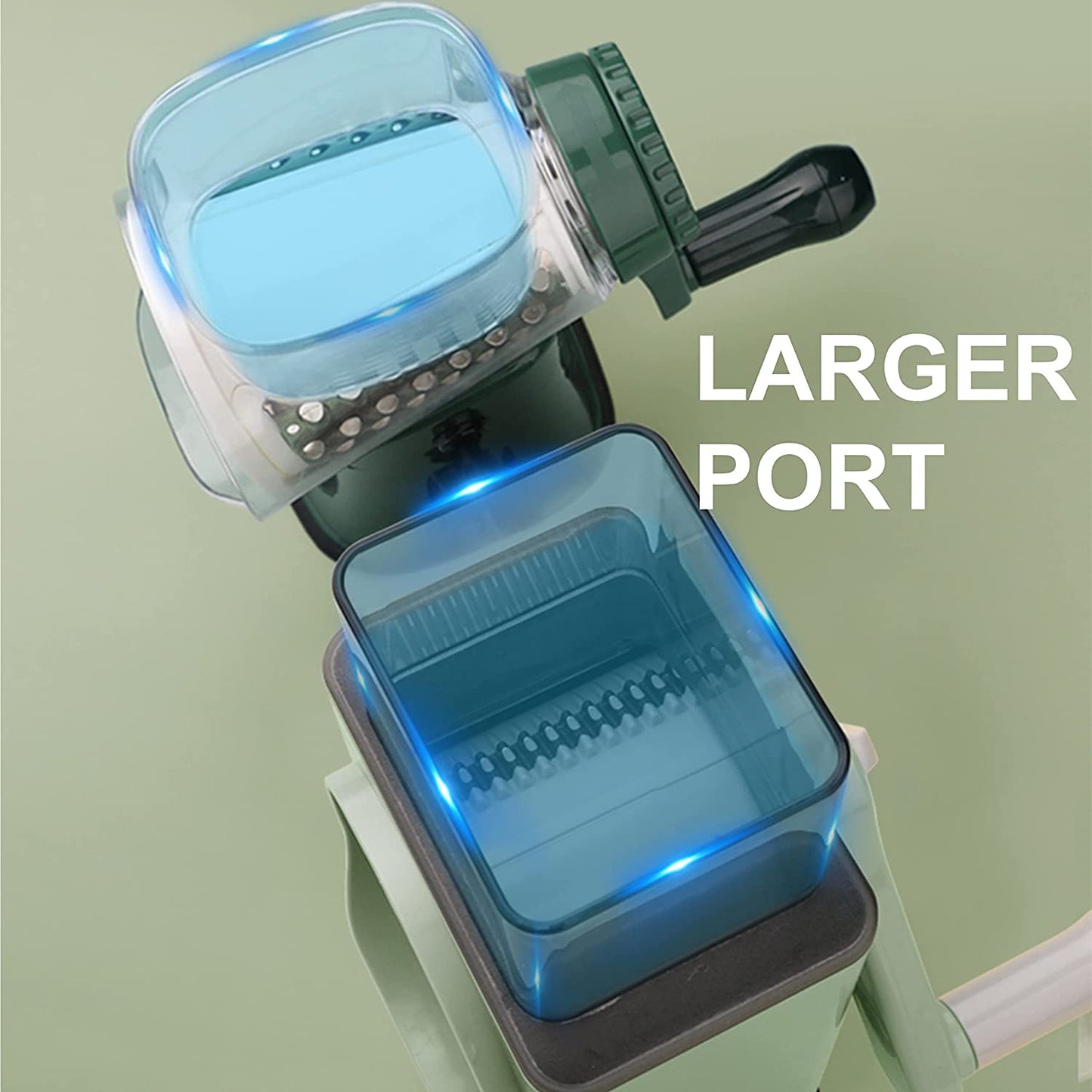 Multifunctional Drum Vegetable Slicer Spiralizer Cutter Rotary Vegetable Chopper Grater Grinder Salad Maker Kitchen Tool Large Capacity Hand-cranked Shredder Slicer - The Online Oasis