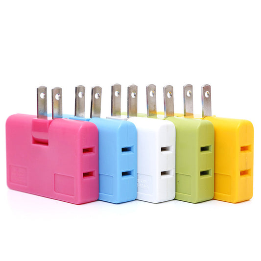 US Plug Rotary Head Plug Converter Ultra-Thin Conversion Plug Wireless Portable One Turn Three - The Online Oasis