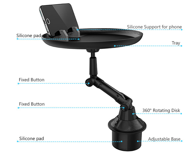 Car Food Tray With Adjustable Extendable Base - The Online Oasis