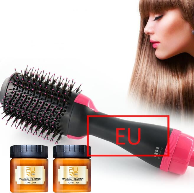 One-Step Electric Hair Dryer Comb Multifunctional Comb Straightener Hair Curling - The Online Oasis