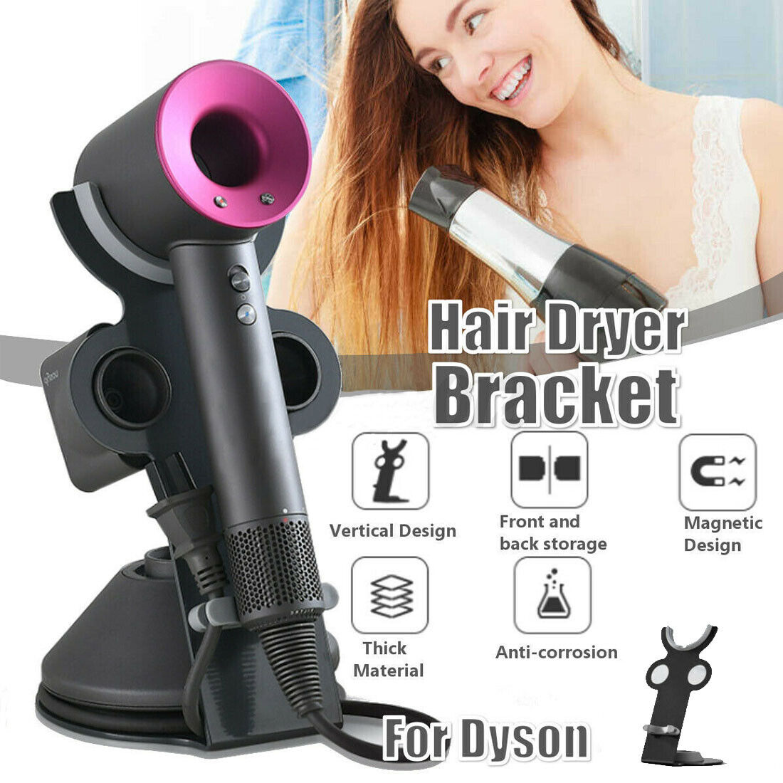 Magnetic Holder Anti-drop Supersonic Hair Dryer Stand Bracket Mount For Dyson - The Online Oasis