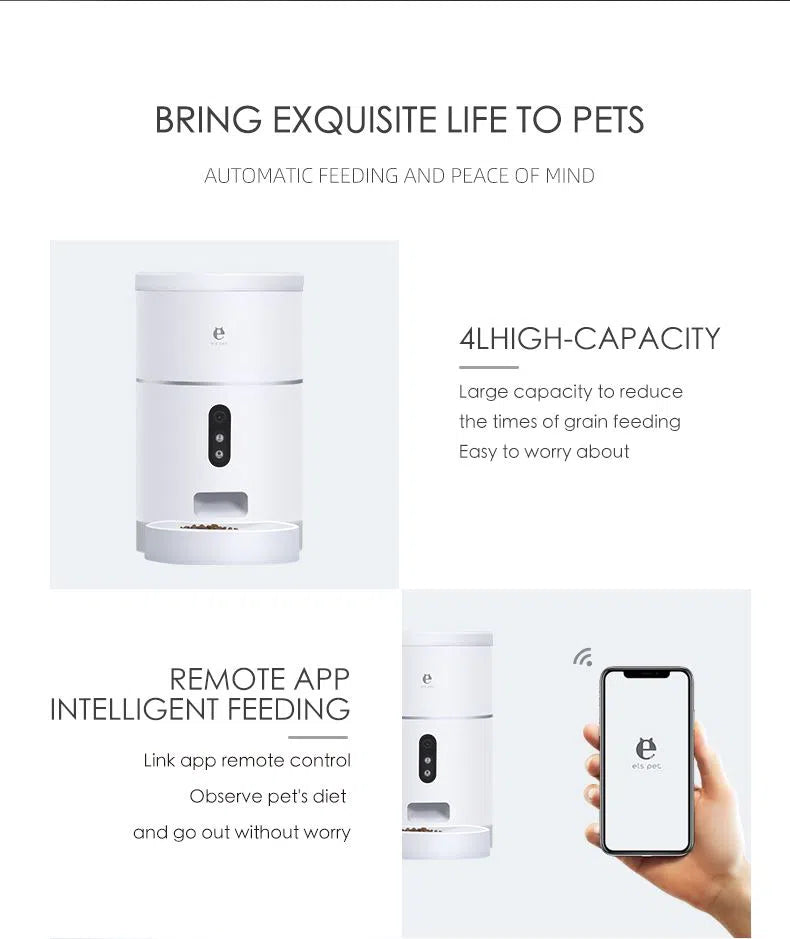 ELS Smart Wifi Automatic Pet Feeder APP Camera Version