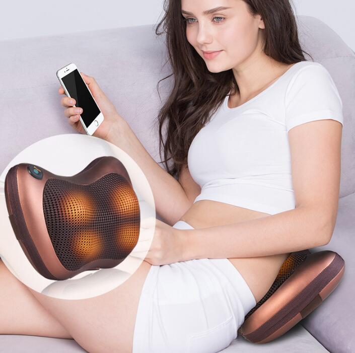 Electric Infrared Heating Kneading Neck Shoulder Back Body Spa Massage Pillow, Car Chair Massage Device - The Online Oasis