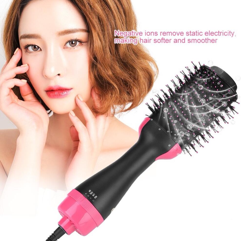 One-Step Electric Hair Dryer Comb Multifunctional Comb Straightener Hair Curling - The Online Oasis