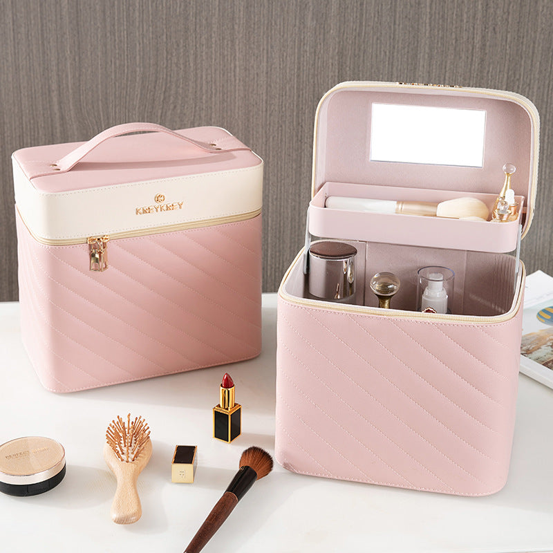 Ladies Large Capacity Portable Multifunctional Portable Cosmetic Case - The Online Oasis