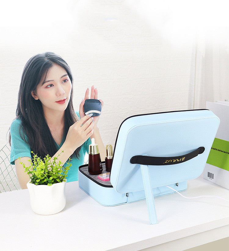 Live ring light mirror makeup box - The Online Oasis