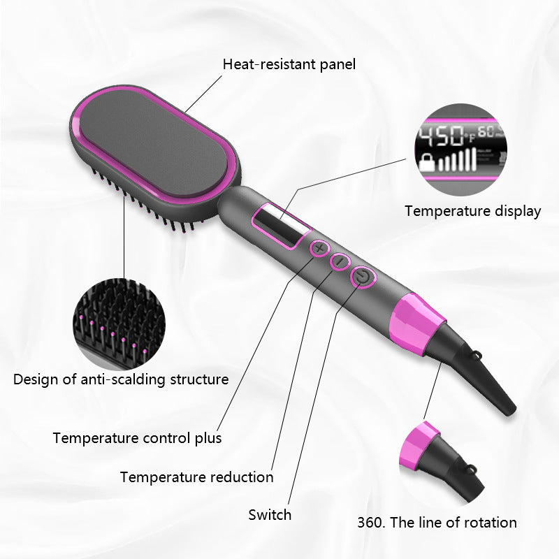 Multifunctional Hot Air Combing And Straight Rolling Dual Purpose Hair Dryer - The Online Oasis