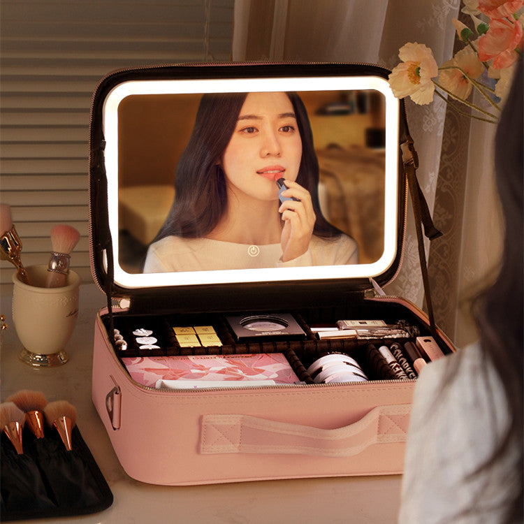 Smart LED Cosmetic Travel Case With Mirror - The Online Oasis