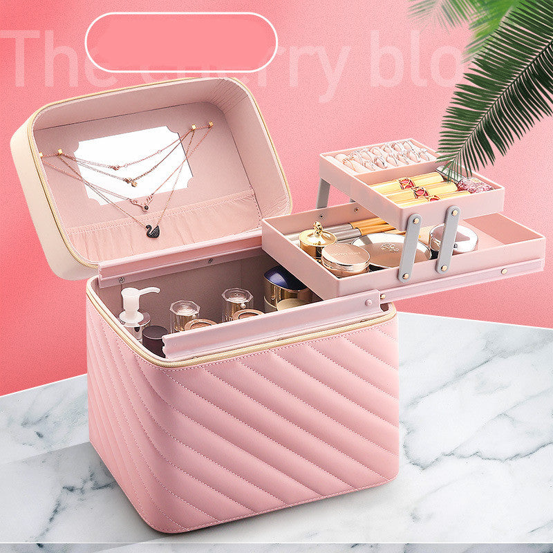 Ladies Large Capacity Portable Multifunctional Portable Cosmetic Case - The Online Oasis