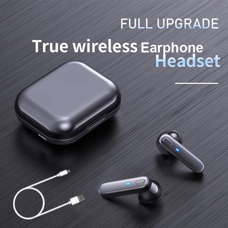 R20 TWS Earphone Bluetooth-compatible Wireless Headset Deep Bass Earbuds True Wireless Stereo Headphone With Mic Sport Earphone - The Online Oasis