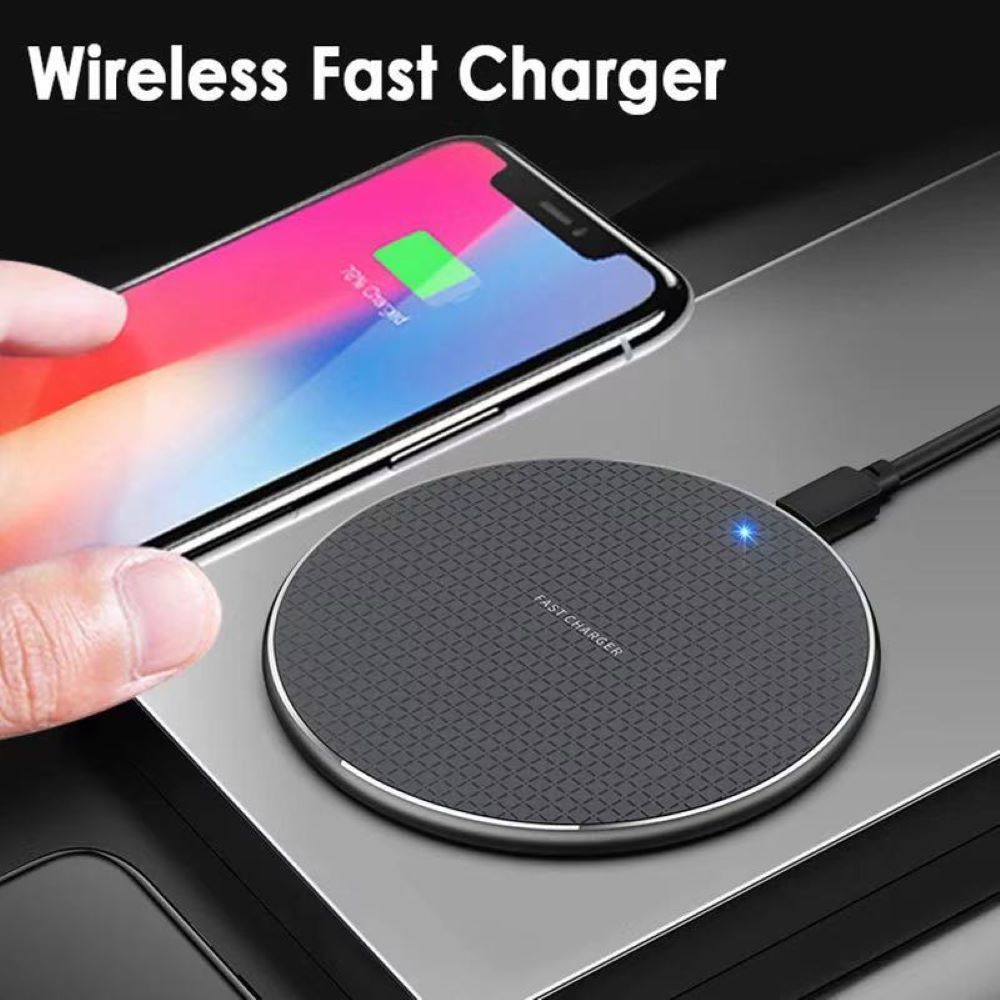 Round Wireless Ultra-Thin Charger New Product 10W Aluminum Alloy Mobile Phone Wireless Charger Gift Android Apple Universal - The Online Oasis