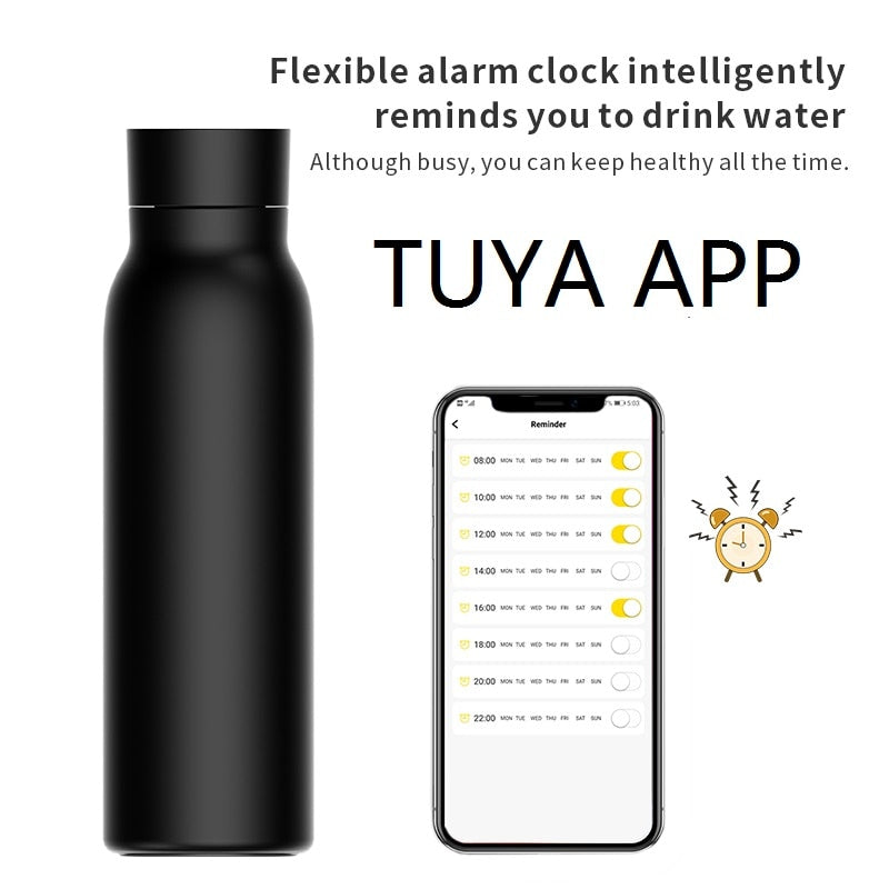 TUYA Smart Water Bottle 24-hour Insulation Monitoring Timing Reminder with LCD - The Online Oasis