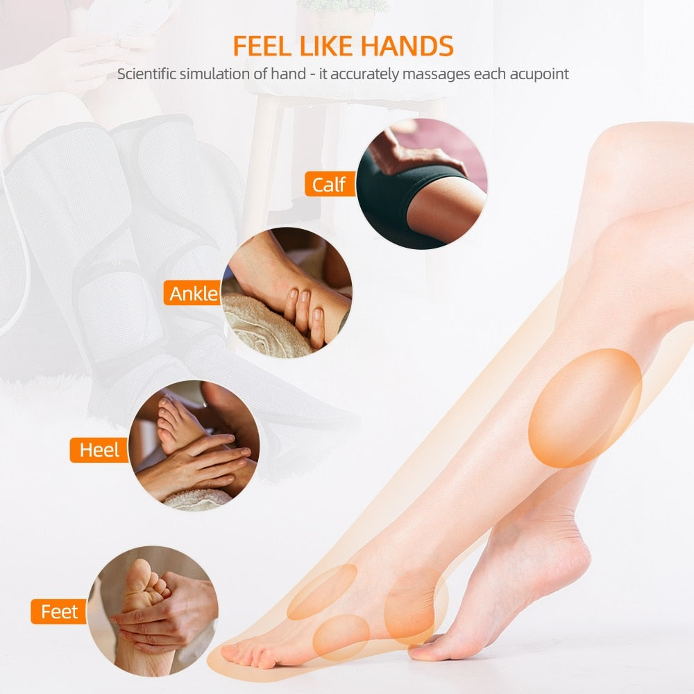 Air Compression Leg/Foot Massager Pressotherapy with Infrared Heating Circulation. - The Online Oasis