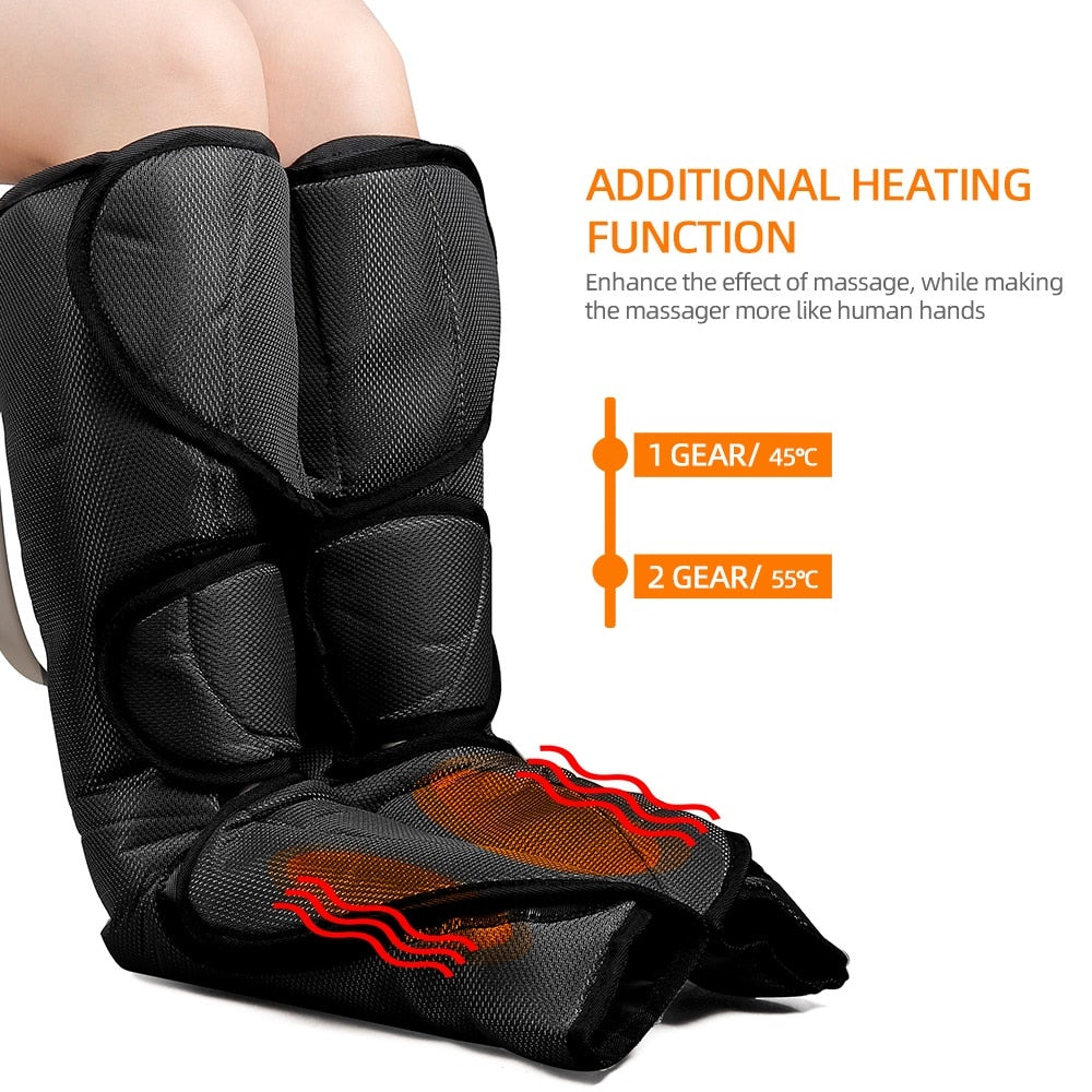 Air Compression Leg/Foot Massager Pressotherapy with Infrared Heating Circulation. - The Online Oasis