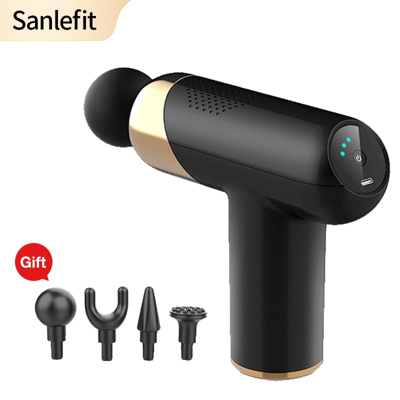 Sanlefit Massage Gun Cool LED Light Percussion Pistol Massager Deep Tissue Muscle Neck Body and Back Relaxation - The Online Oasis