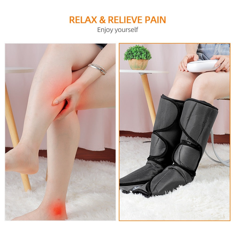 Air Compression Leg/Foot Massager Pressotherapy with Infrared Heating Circulation. - The Online Oasis