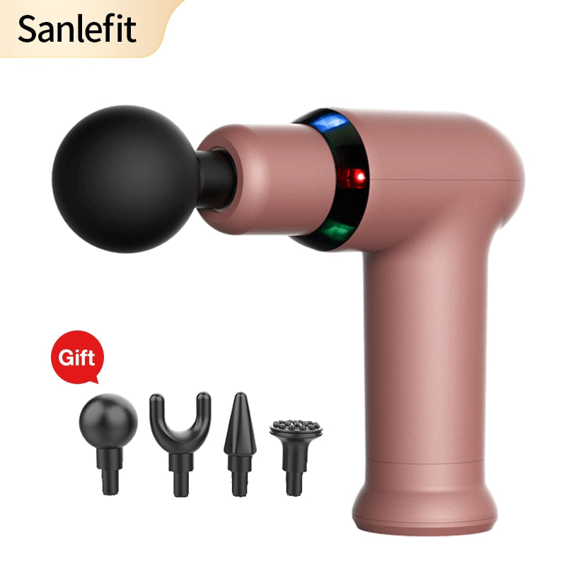 Sanlefit Massage Gun Cool LED Light Percussion Pistol Massager Deep Tissue Muscle Neck Body and Back Relaxation - The Online Oasis