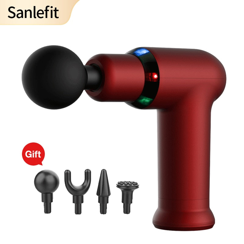 Sanlefit Massage Gun Cool LED Light Percussion Pistol Massager Deep Tissue Muscle Neck Body and Back Relaxation - The Online Oasis