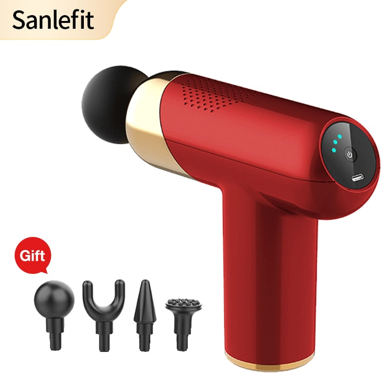 Sanlefit Massage Gun Cool LED Light Percussion Pistol Massager Deep Tissue Muscle Neck Body and Back Relaxation - The Online Oasis