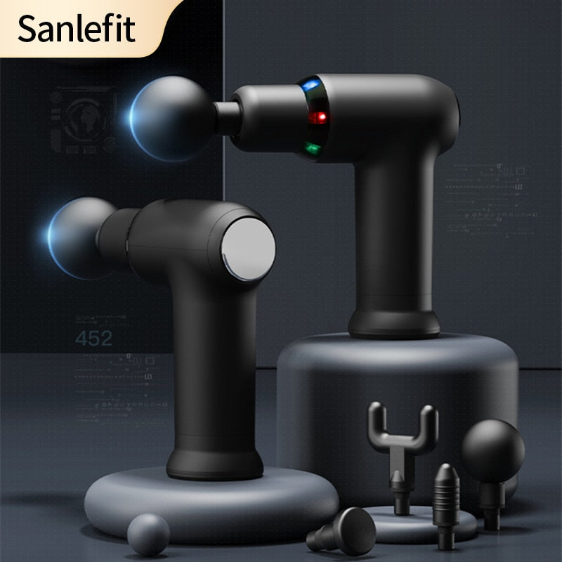 Sanlefit Massage Gun Cool LED Light Percussion Pistol Massager Deep Tissue Muscle Neck Body and Back Relaxation - The Online Oasis