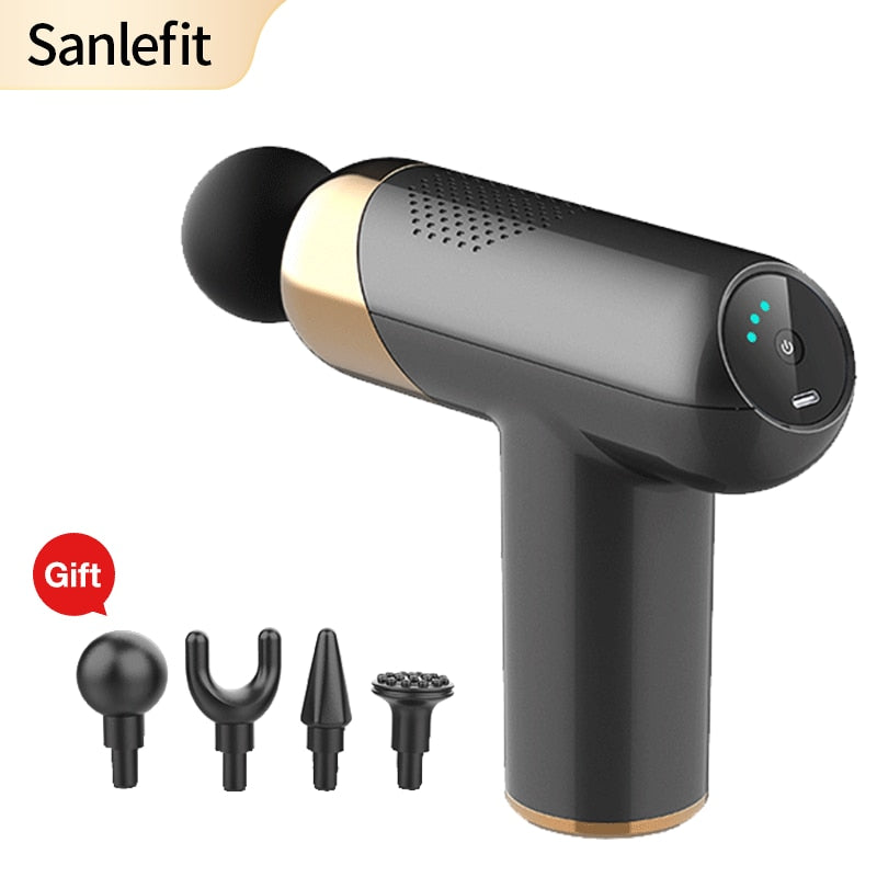 Sanlefit Massage Gun Cool LED Light Percussion Pistol Massager Deep Tissue Muscle Neck Body and Back Relaxation - The Online Oasis