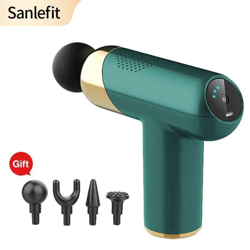 Sanlefit Massage Gun Cool LED Light Percussion Pistol Massager Deep Tissue Muscle Neck Body and Back Relaxation - The Online Oasis