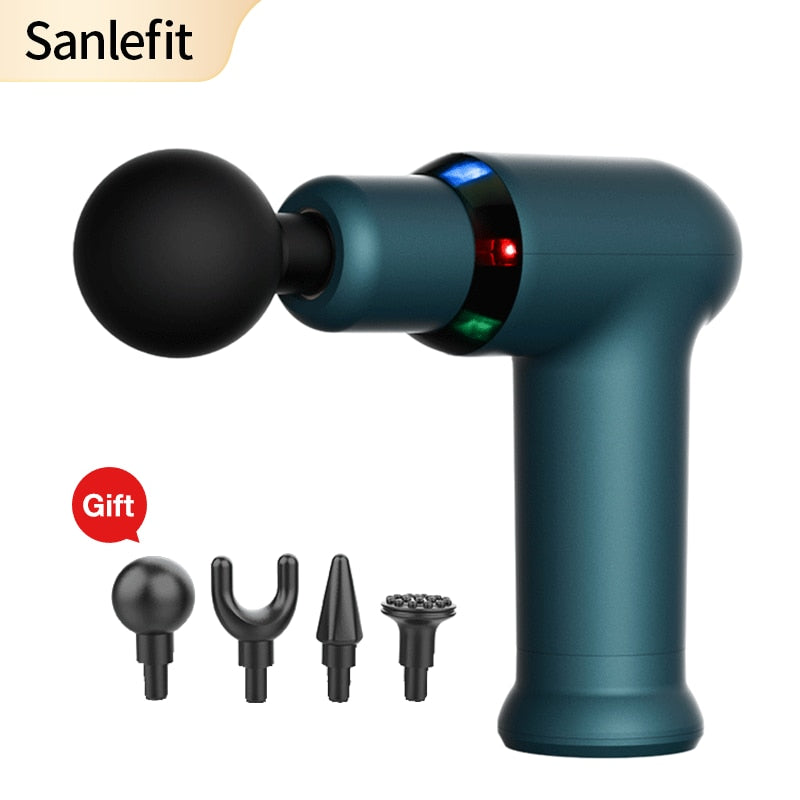 Sanlefit Massage Gun Cool LED Light Percussion Pistol Massager Deep Tissue Muscle Neck Body and Back Relaxation - The Online Oasis