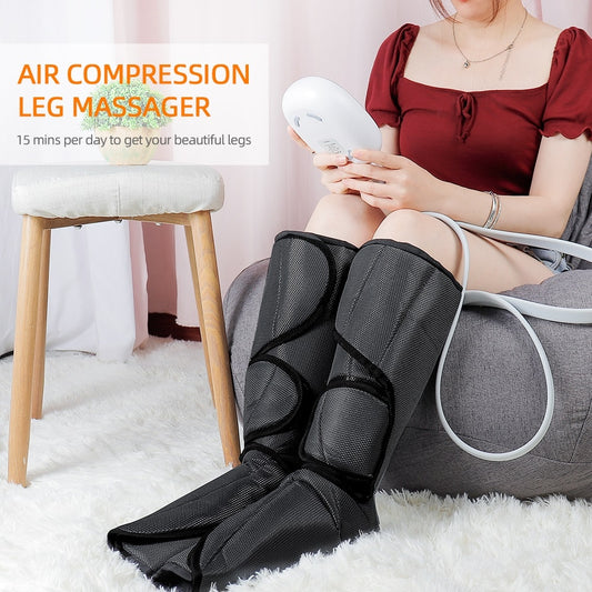 Air Compression Leg/Foot Massager Pressotherapy with Infrared Heating Circulation. - The Online Oasis