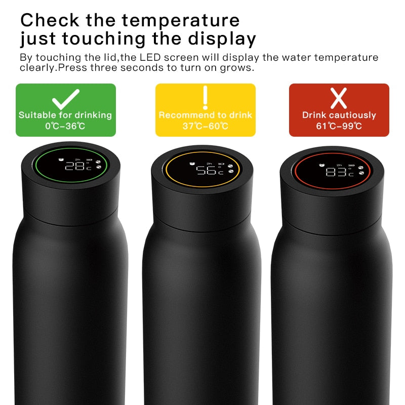 TUYA Smart Water Bottle 24-hour Insulation Monitoring Timing Reminder with LCD - The Online Oasis