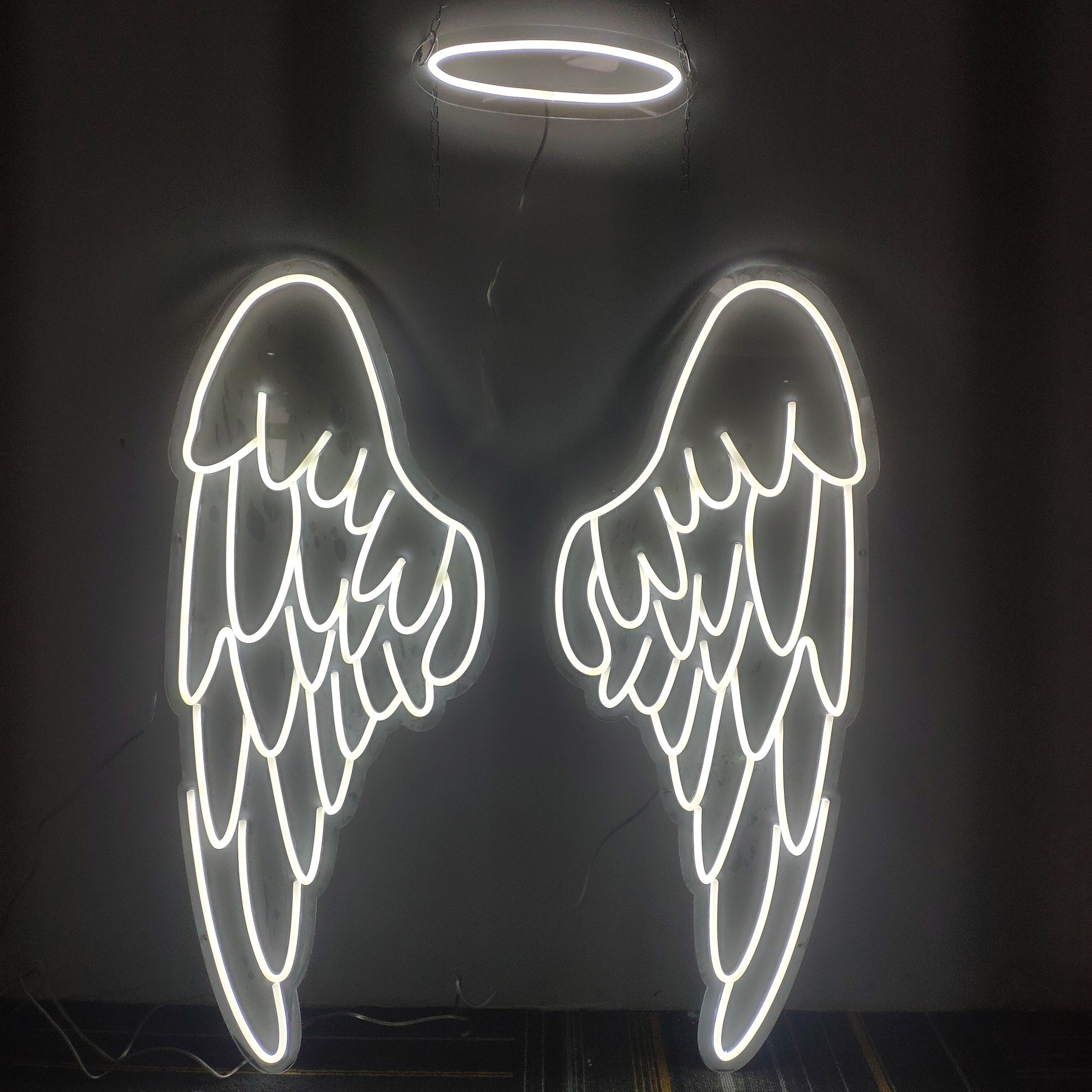 Аngel Wings & Halo Neon Sign Custom Neon Light Sign Event Party Birthday Wedding Decor Angel LED Neon Light Photo Zone Decor - The Online Oasis